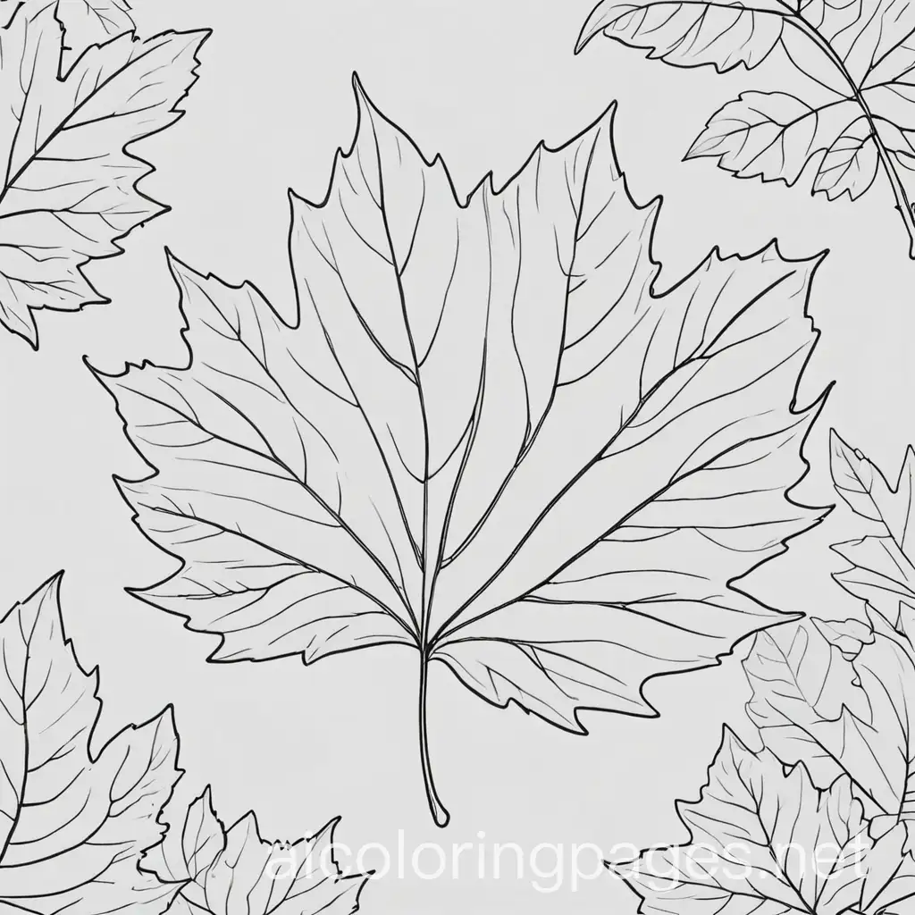 Autumn-Leaf-Coloring-Page-Black-and-White-Line-Art-with-Ample-White-Space