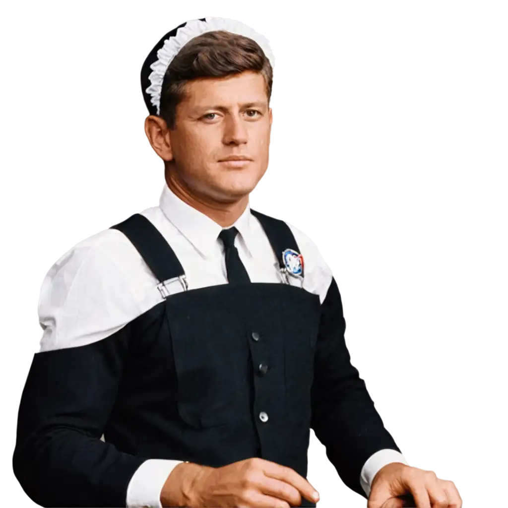 John-Fitzgerald-Kennedy-Wearing-a-Maid-Outfit-PNG-Image-for-Memes-and-Historical-Parodies