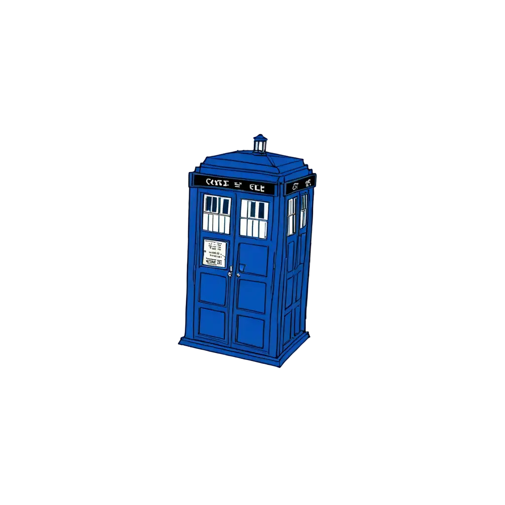 Tardis, Line drawing, Dark blue