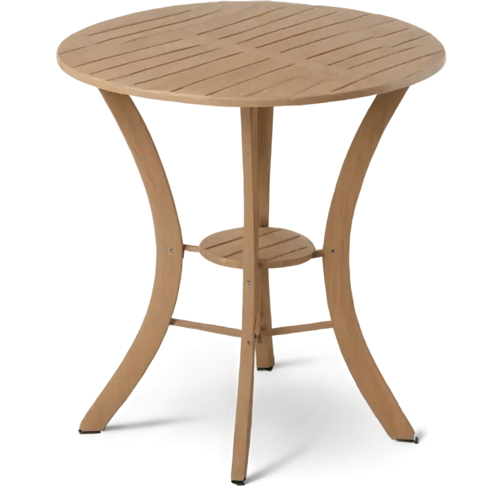 Beige-Wooden-Round-Outdoor-Table-PNG-HighQuality-Transparent-Image-for-Versatile-Use