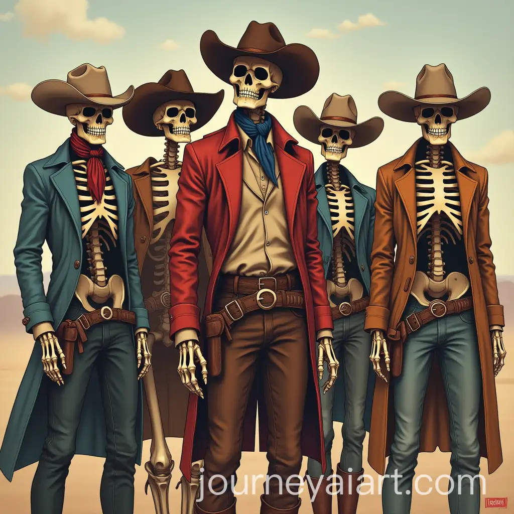 Group-of-Skeleton-Cowboys-and-Androgynous-Female-in-Wild-West-Scene
