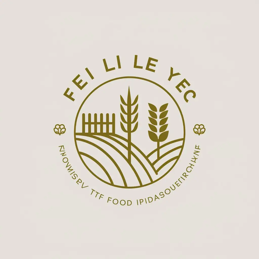 a vector logo design,with the text "Fei Li Le Ye", main symbol:Rice fields, wheat etc.,Moderate,be used in food industry,clear background