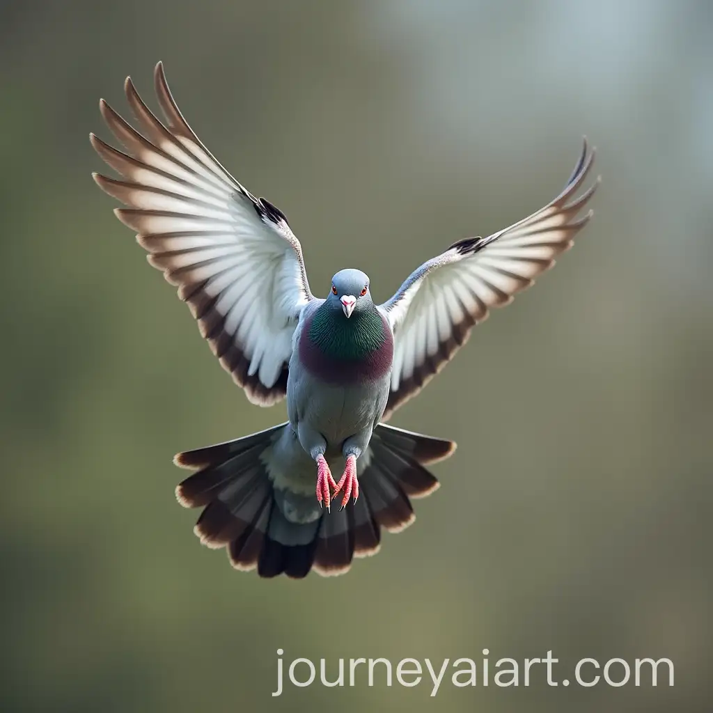Majestic-Flying-Pigeon-in-a-Clear-Blue-Sky