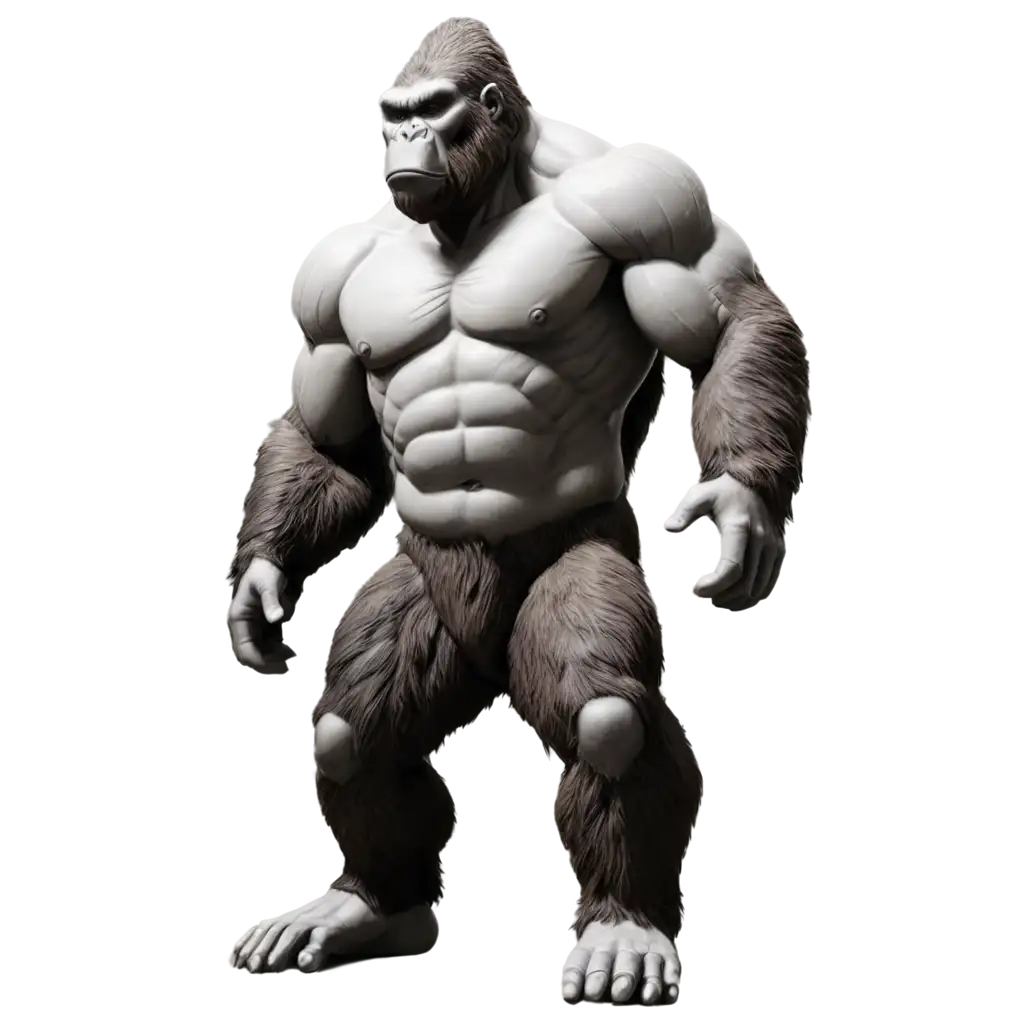 White-King-Kong-Sculpture-PNG-A-Detailed-and-HighQuality-Image-for-Versatile-Use