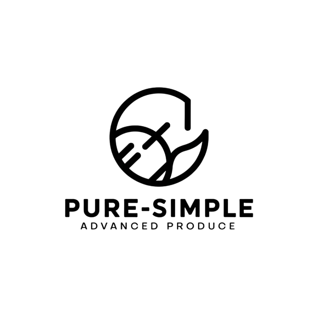 a vector logo design,with the text "pure-simple", main symbol:elliptical shape diagonal advanced produce,Minimalistic,be used in Others industry,clear background