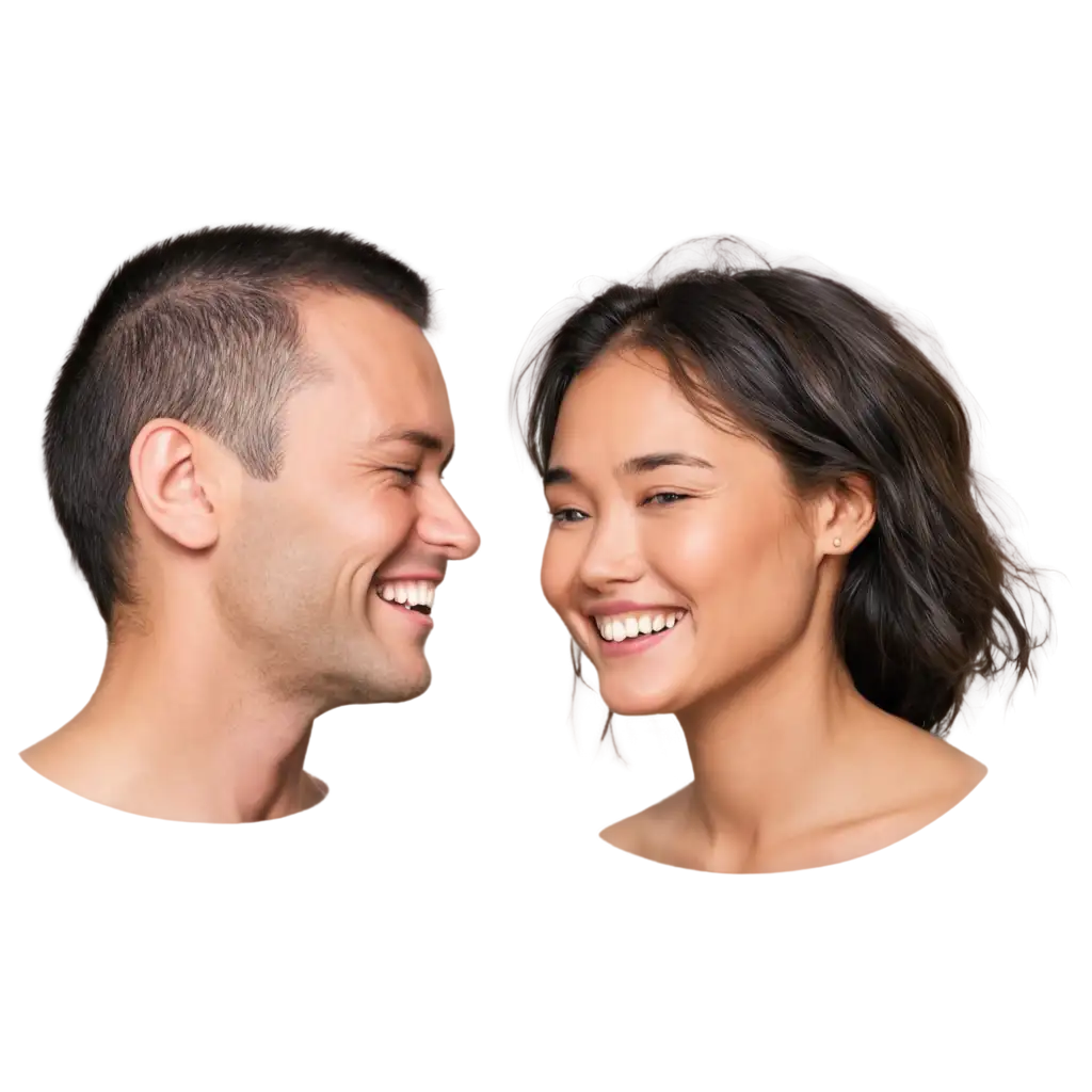 Couple-Smiling-with-Teeth-Visible-Looking-at-Each-Other-PNG-Image-Vector-Style-without-Eyes