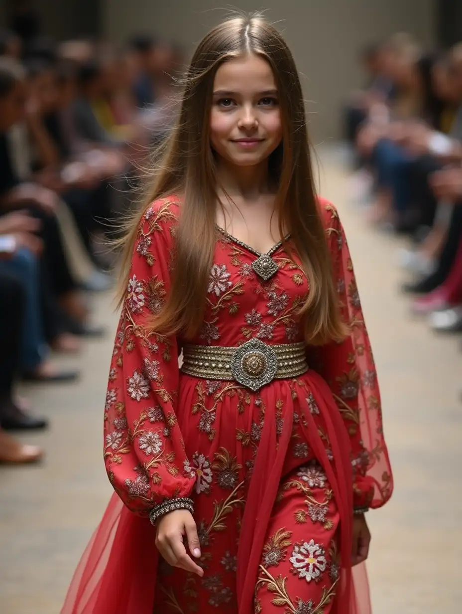 Iranian girl in a fashion show in Persepolis