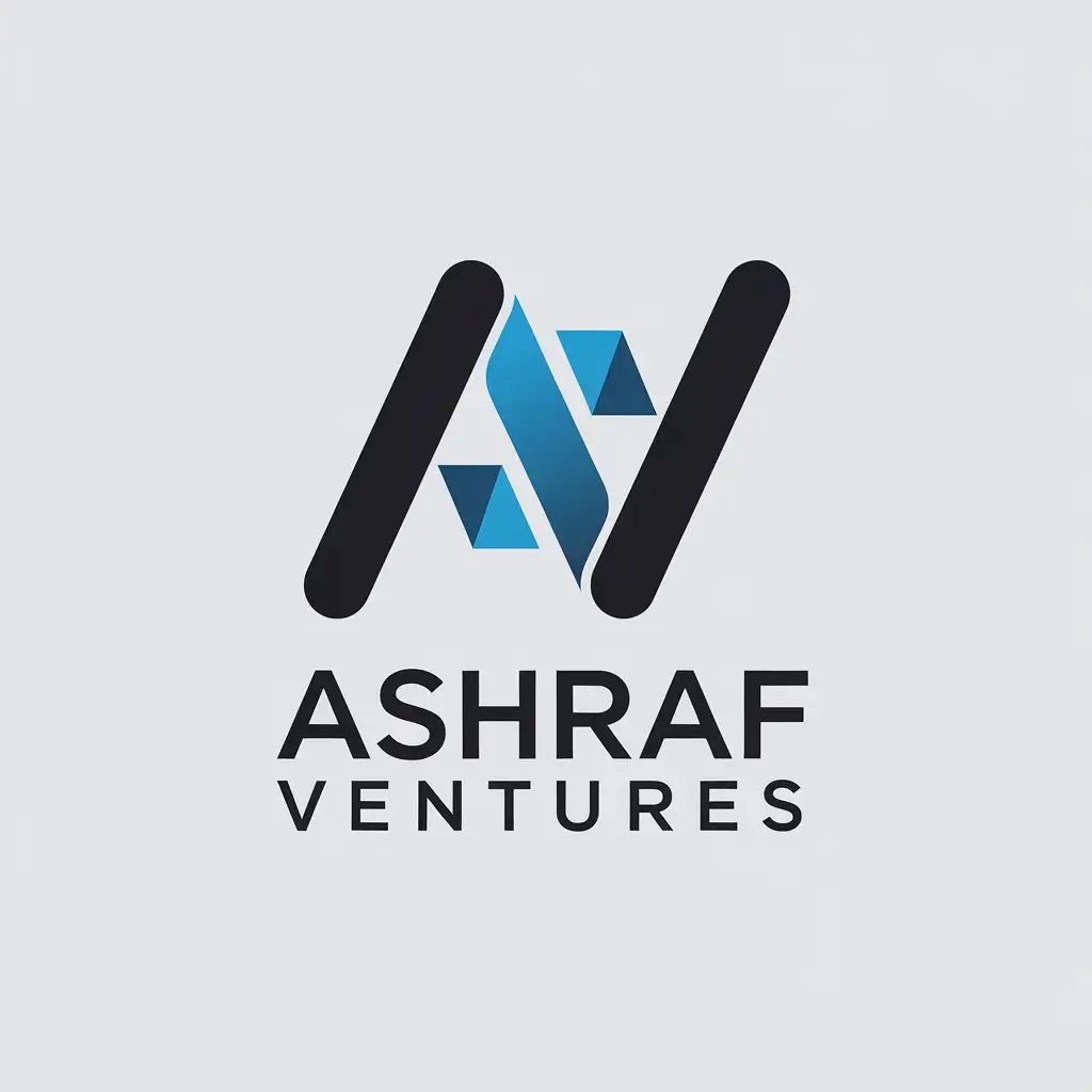 LOGO Design for Ashraf Ventures Modern AV Symbol for Internet Industry with Clean and Clear Background