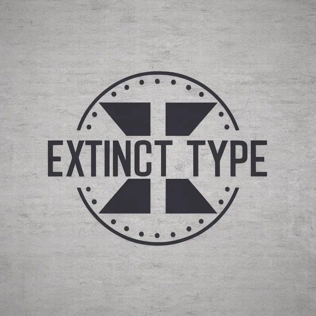 a vector logo design,with the text "Extinct Type", main symbol:Dark street,Moderate,clear background