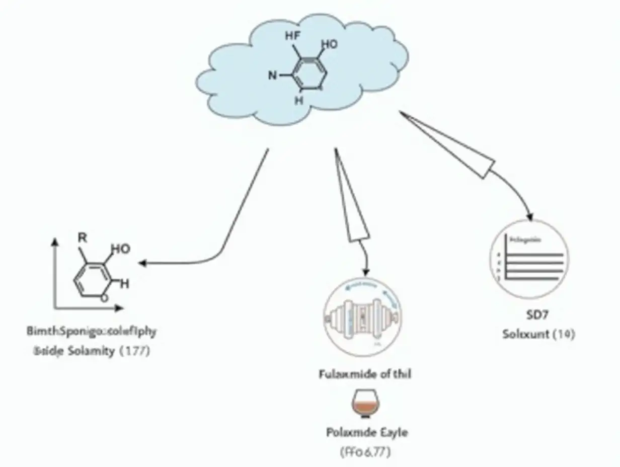 Graphical Abstract Idea:nTitle: Enhancing Furosemide Solubility Using Solid DispersionsnVisual Elements:nFurosemide Structure in the center, surrounded by a cloud of low solubility.nArrows pointing to different solid dispersions (SD6 and SD7), with hydrophilic carriers Sulfobutylether-β-Cyclodextrin and Poloxamer 407.nSolubility comparison in pH 1.2 and pH 6.8 buffers in bar charts or a comparative graph.nFTIR and DSC data representations showing the absence of interactions and transition to amorphous form.nIcons or small illustrations to show solvent evaporation and melt methods.