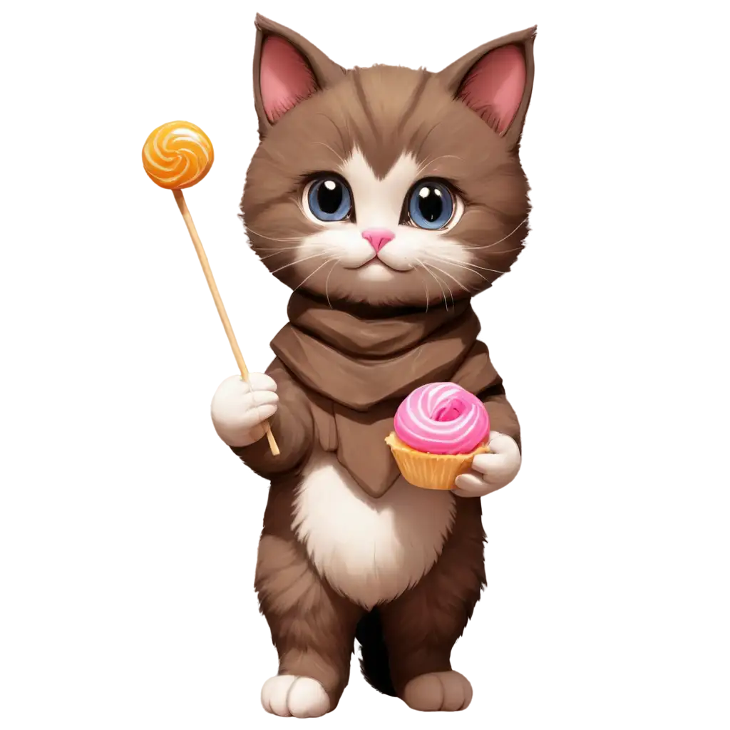 Kitten-Guardian-of-Sweets-PNG-Image-Whimsical-Art-for-Sweet-Lovers