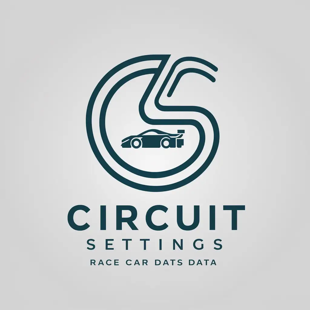 LOGO Design for Circuit Settings Cyan Theme with Minimalistic and Professional Automotive Data Icon