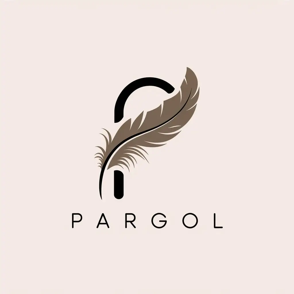 LOGO Design for Pargol Elegant Feather Integrated with P in Minimalist Style