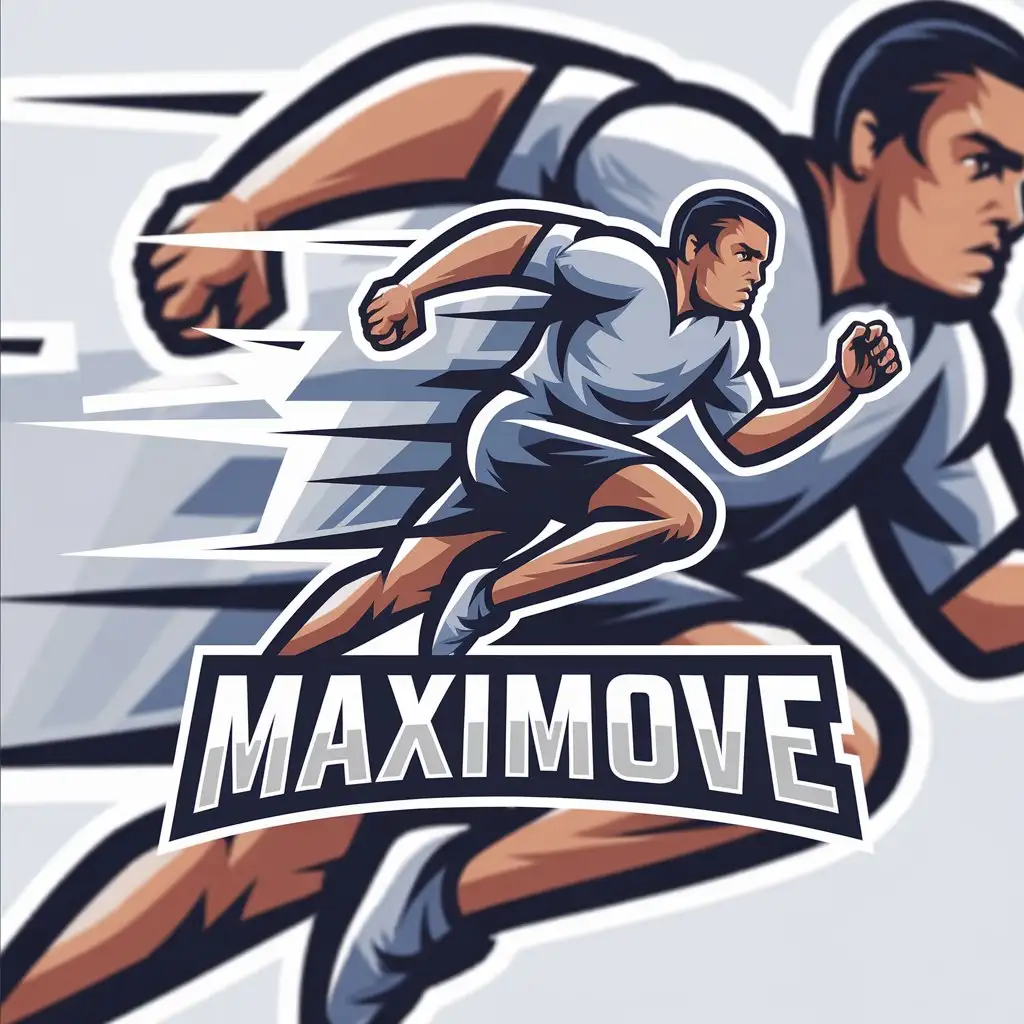 LOGO Design for MAXIMOVE Dynamic Sport Player with Modern Typography and Clear Background