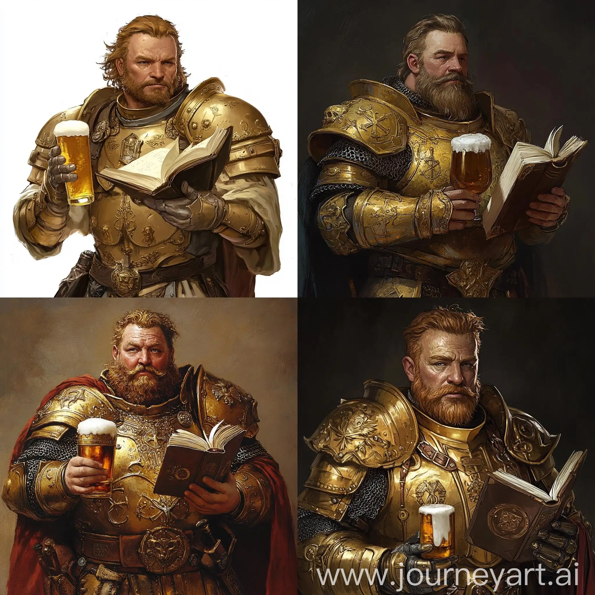 MiddleAged-European-Paladin-with-Sacred-Book-and-Beer