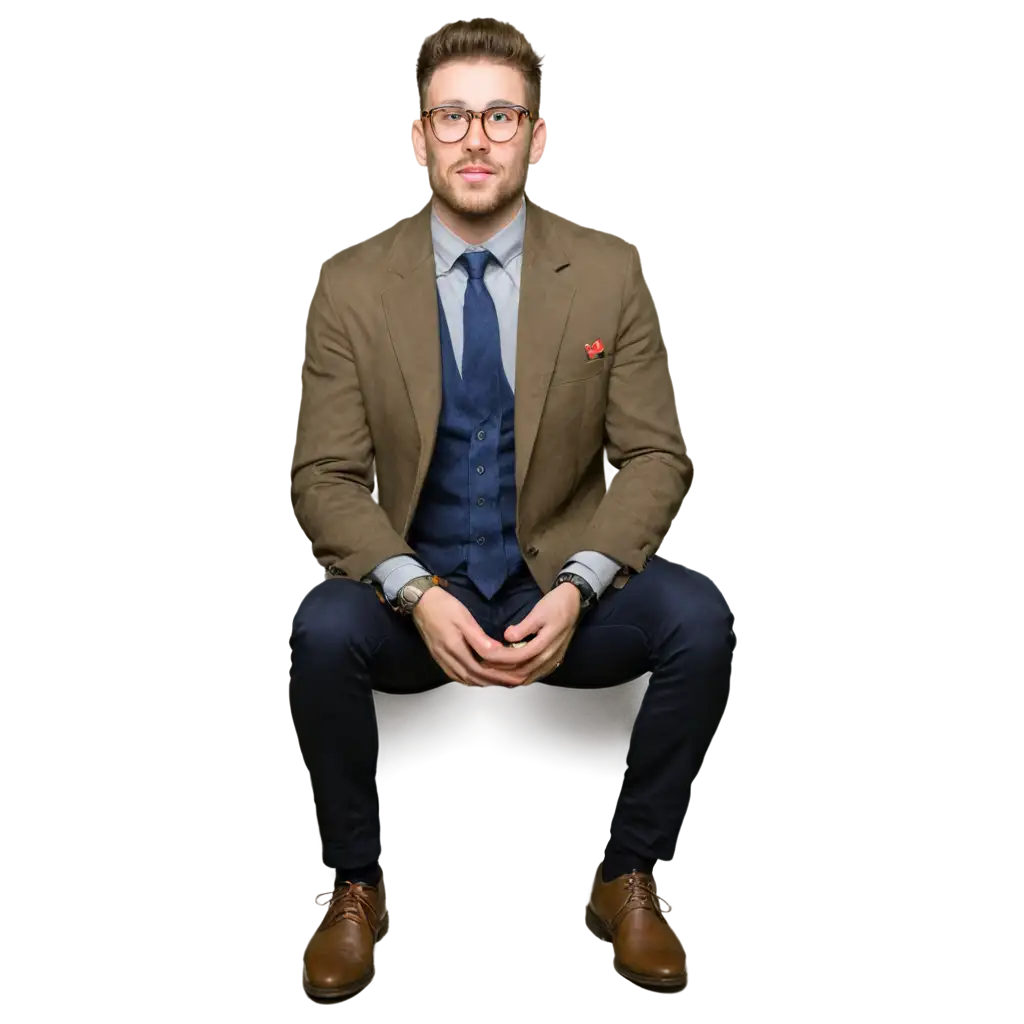 PNG-Image-of-a-Man-in-a-Jacket-with-Money-in-His-Hands-Sitting-and-Wearing-Glasses