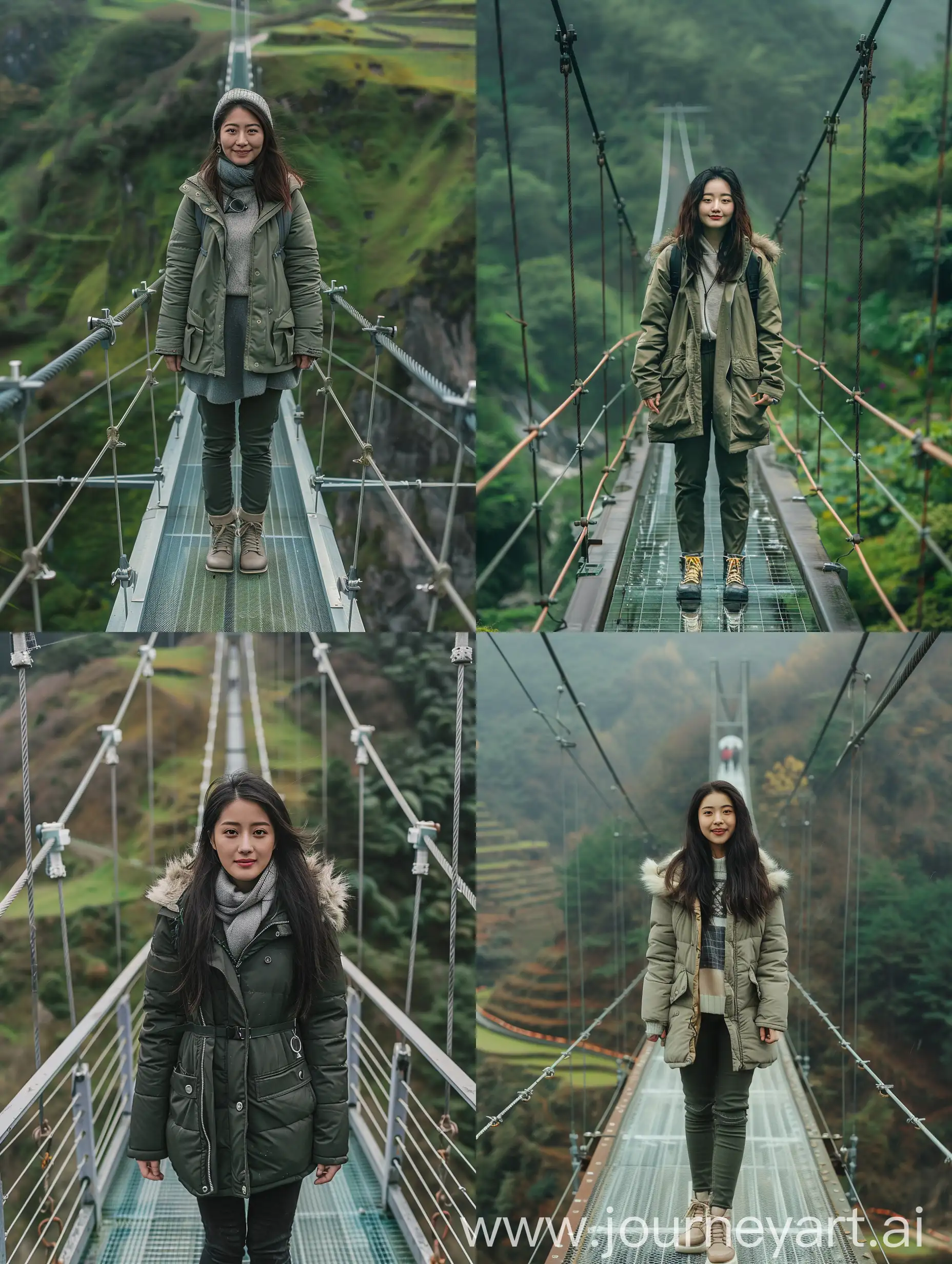 Beautiful-Korean-Woman-on-Glass-Bridge-Over-Valley