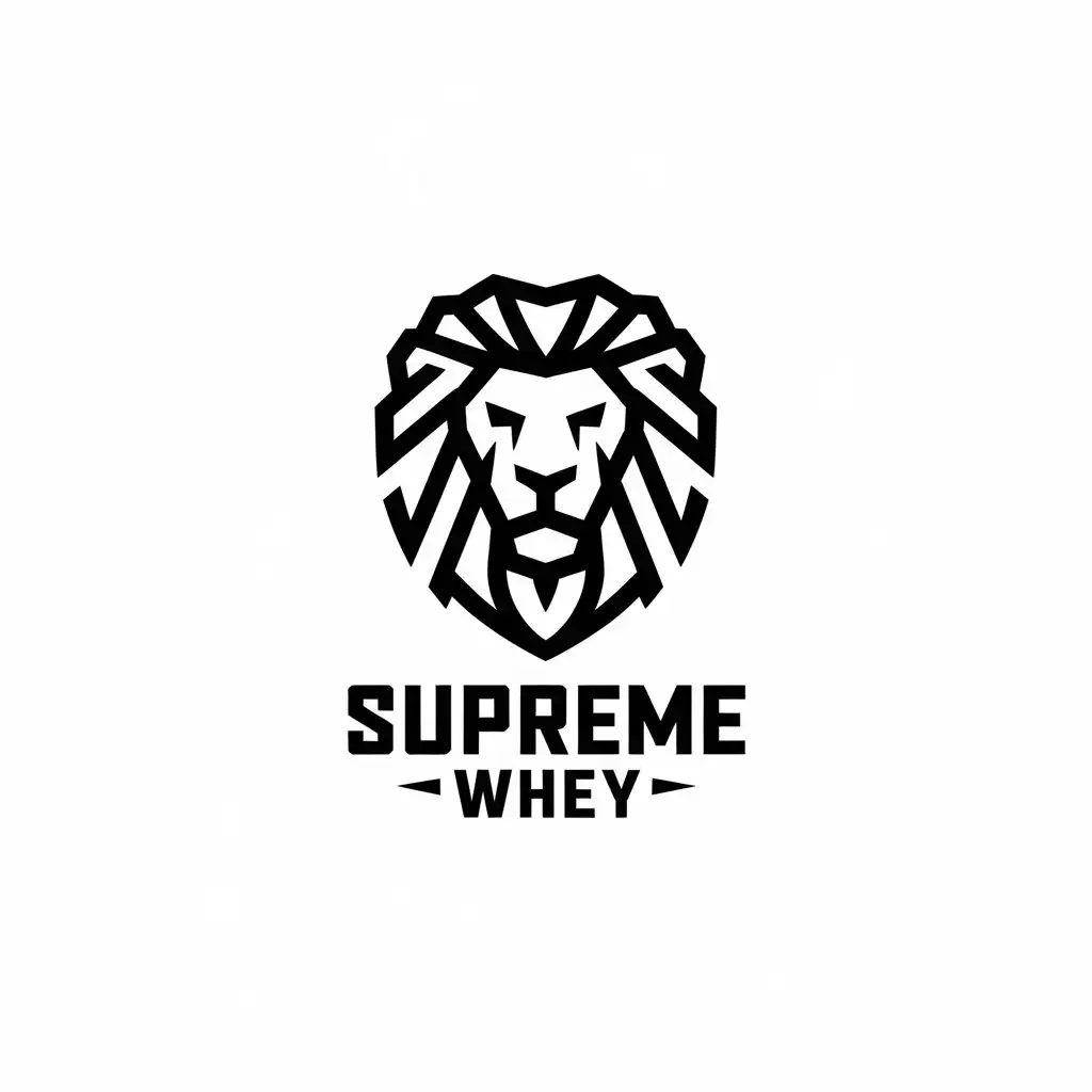 LOGO Design for Supreme WHEY Vector Logo with LEO Symbol for Sports Fitness Industry