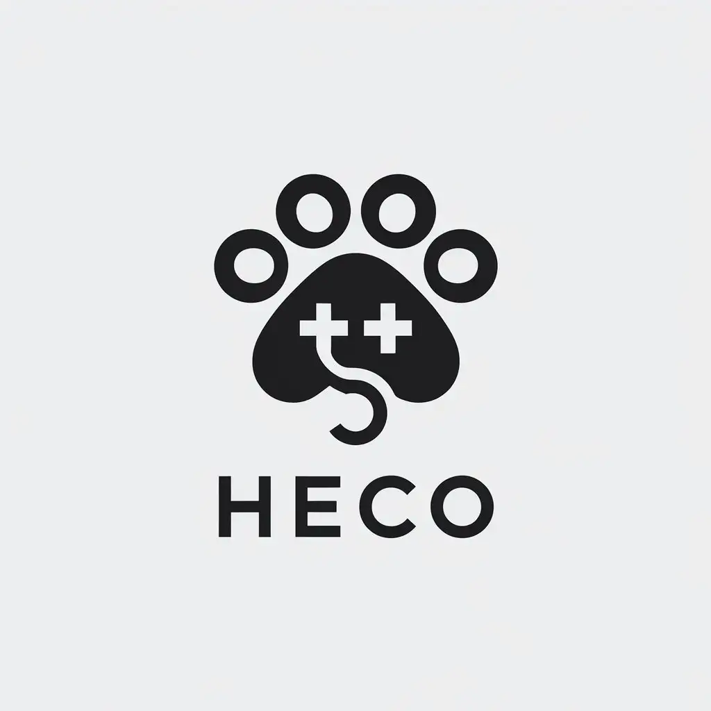 LOGO-Design-for-HECO-Pet-Medical-Theme-in-Minimalistic-Style