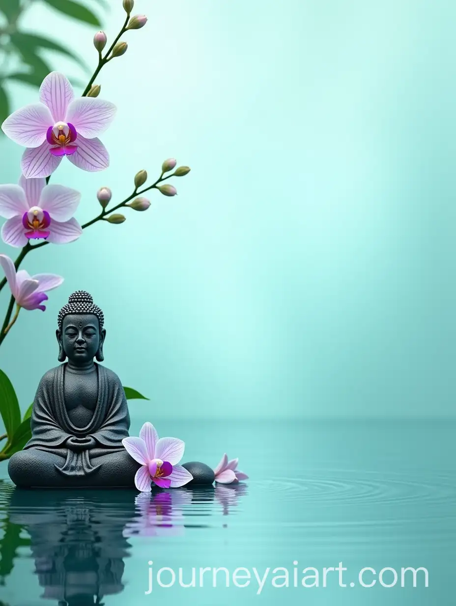 Tranquil-Spa-Atmosphere-with-Buddha-Statue-and-Orchids
