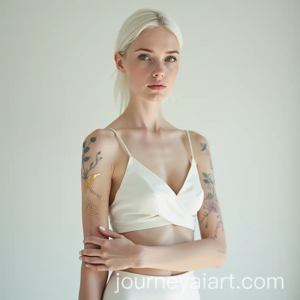 Albino-Model-with-Stylish-Temporary-Tattoos-in-HighFashion-Editorial-Photoshoot