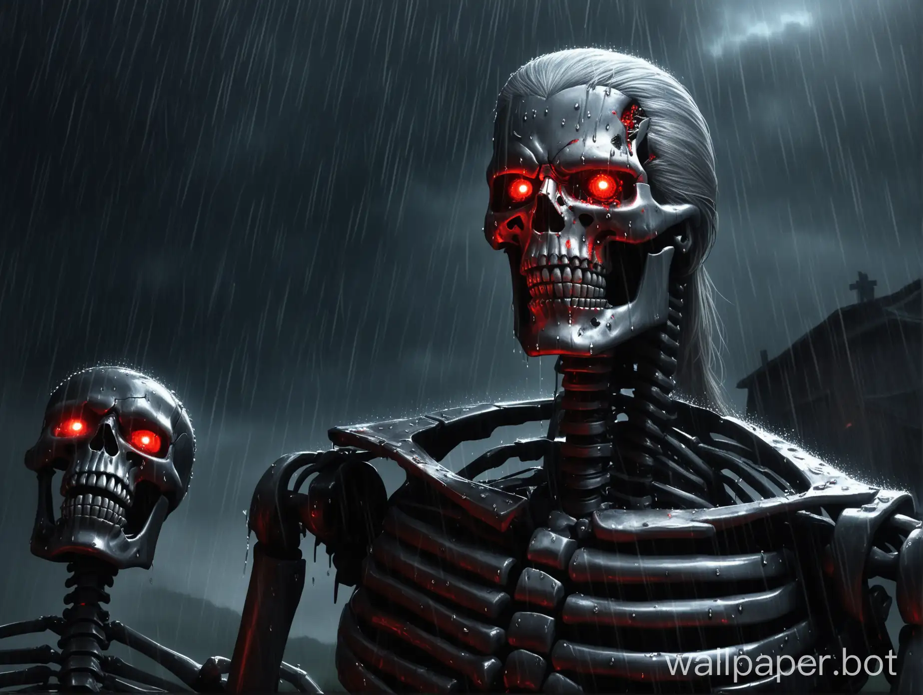 Geralt-Terminator-with-Skeleton-and-Red-Eyes-in-Rainy-Epic-Scene