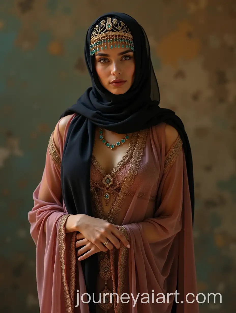 Cleopatra-in-Silk-Hijab-Ancient-Egyptian-Queen-in-Elegant-Islamic-Attire
