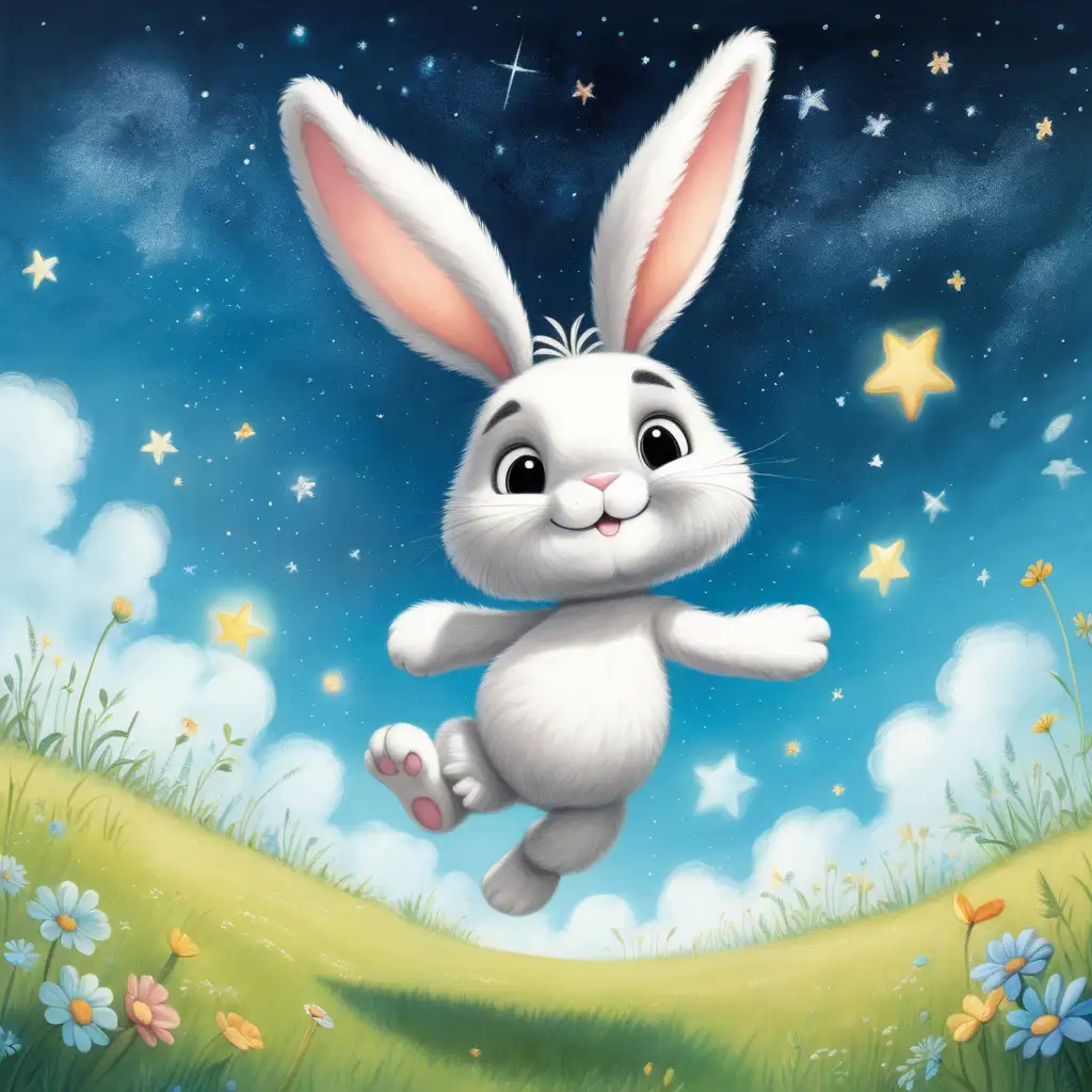 Dreamy Bunny Hopping in a Magical Meadow