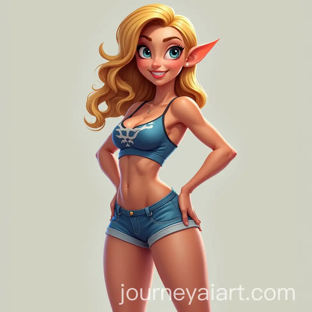 Muscular-Elsa-in-Shorts-with-Full-Body-Pose