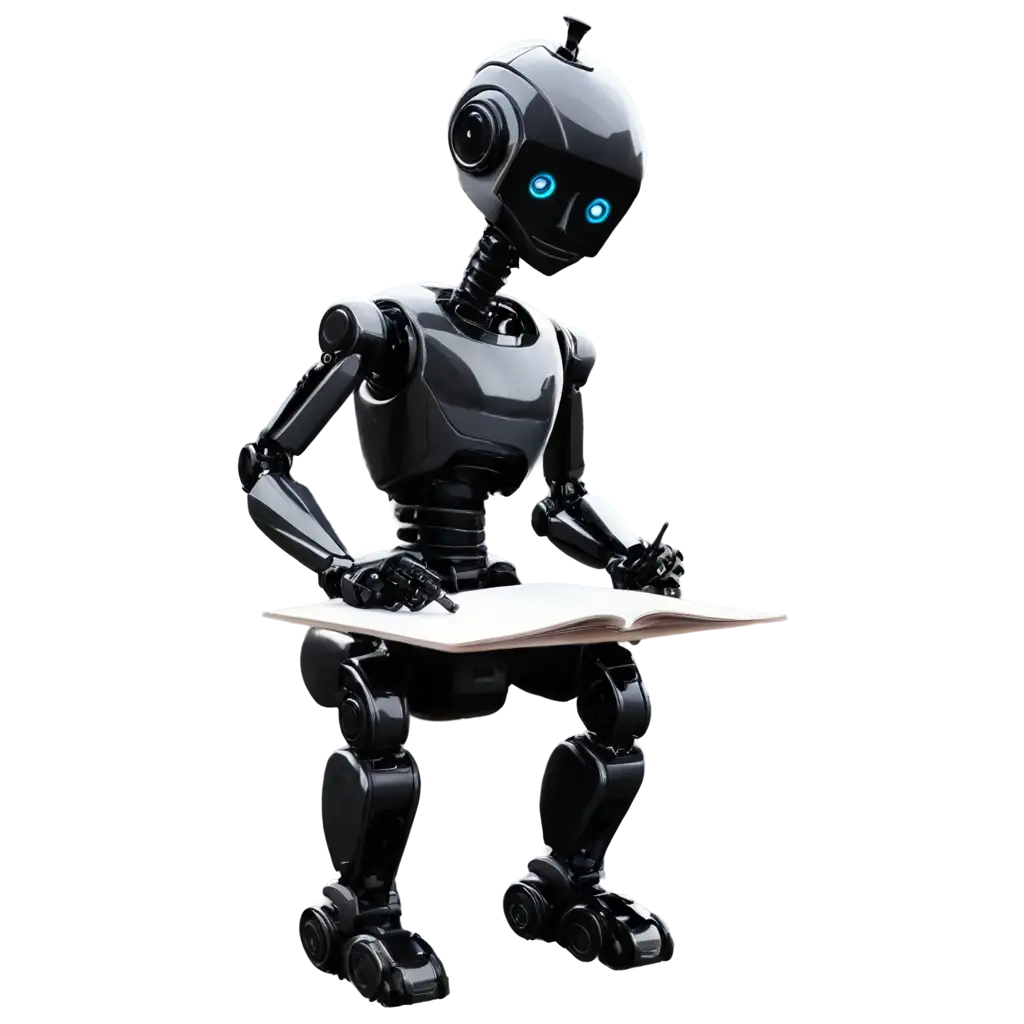 Robot-Writing-on-Paper-PNG-Image-for-Clarity-and-Detail