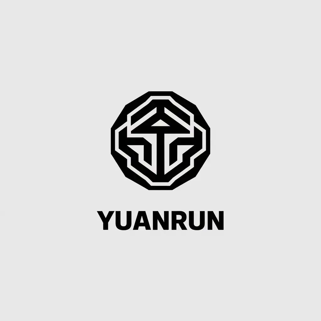 a vector logo design,with the text "yuanrun", main symbol:seal ring,Minimalistic,be used in Construction industry,clear background