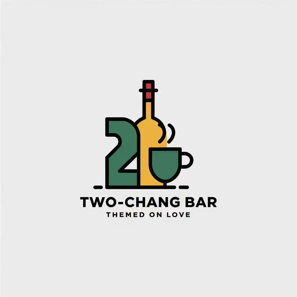 LOGO-Design-for-TwoChang-Bar-Minimalistic-Symbol-of-Love-with-Wine-and-Coffee-Theme