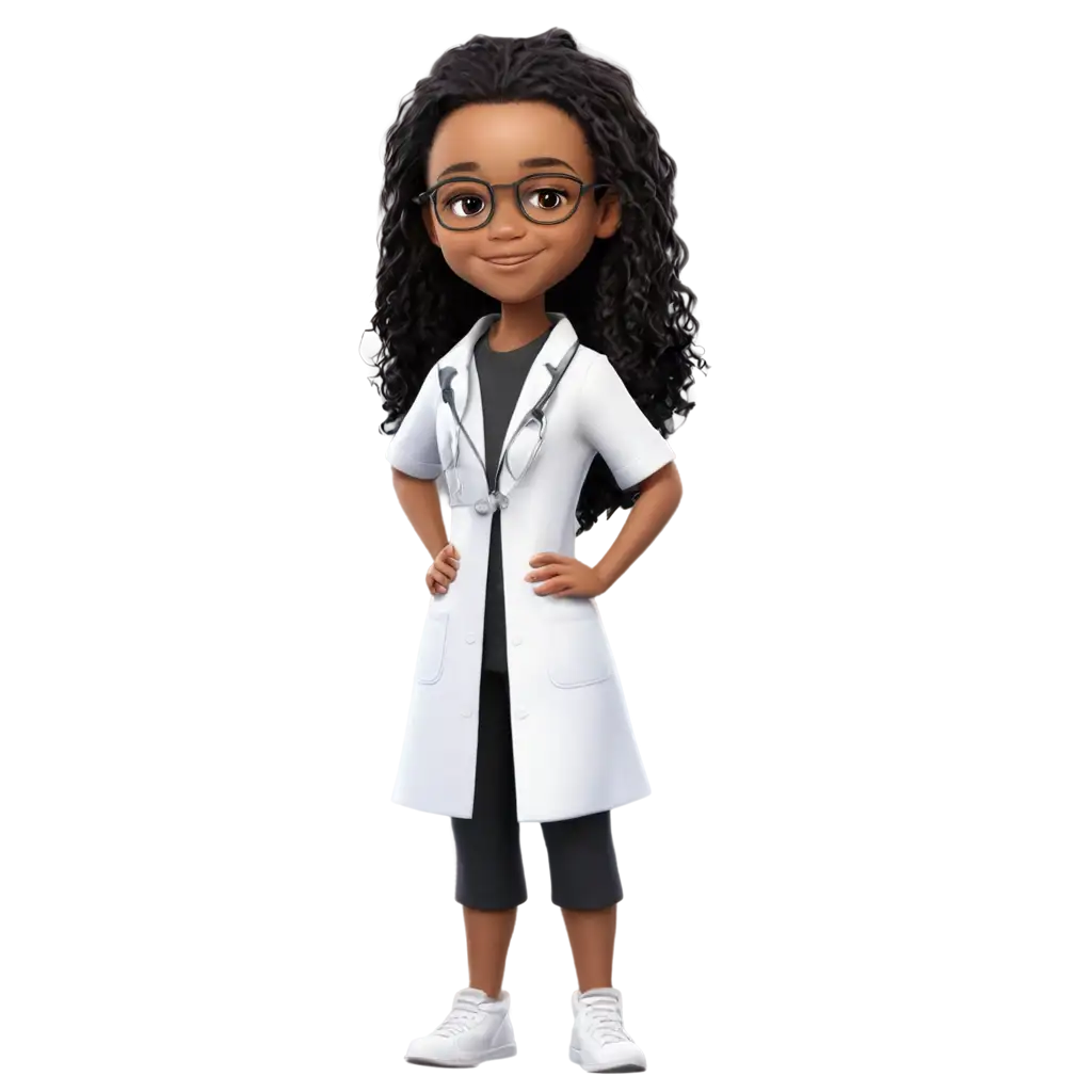 PNG-Avatar-Friendly-6YearOld-Black-Girl-Dressed-as-a-Doctor