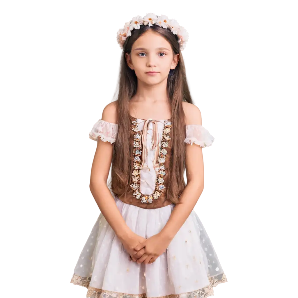 6YearOld-Girl-in-Ukrainian-Clothing-Holding-Daisies-PNG-Fairy-Tale-Style-Image-for-Creative-Projects