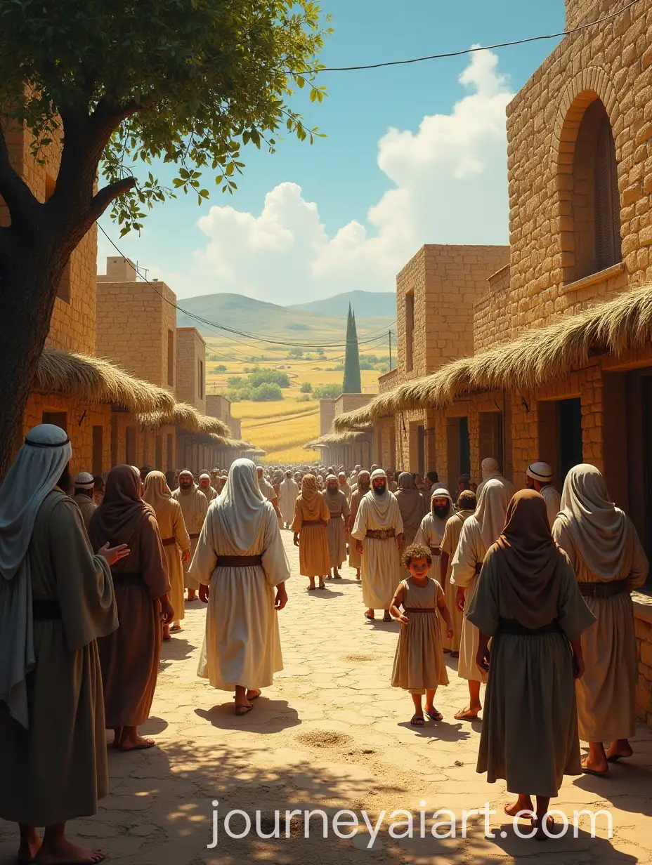 Ancient-Village-Marketplace-in-1st-Century-Israel-with-People-and-Rolling-Hills