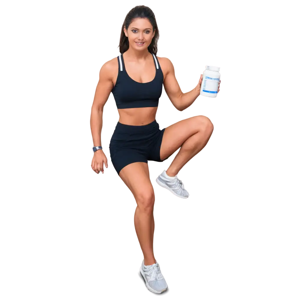 Woman-Fitness-Taking-Creatine-PNG-Image-Enhance-Your-Fitness-Content-with-HighQuality-Visuals