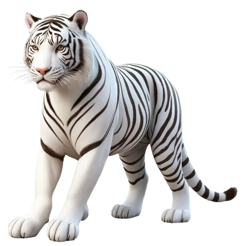 3-D white tiger with cub