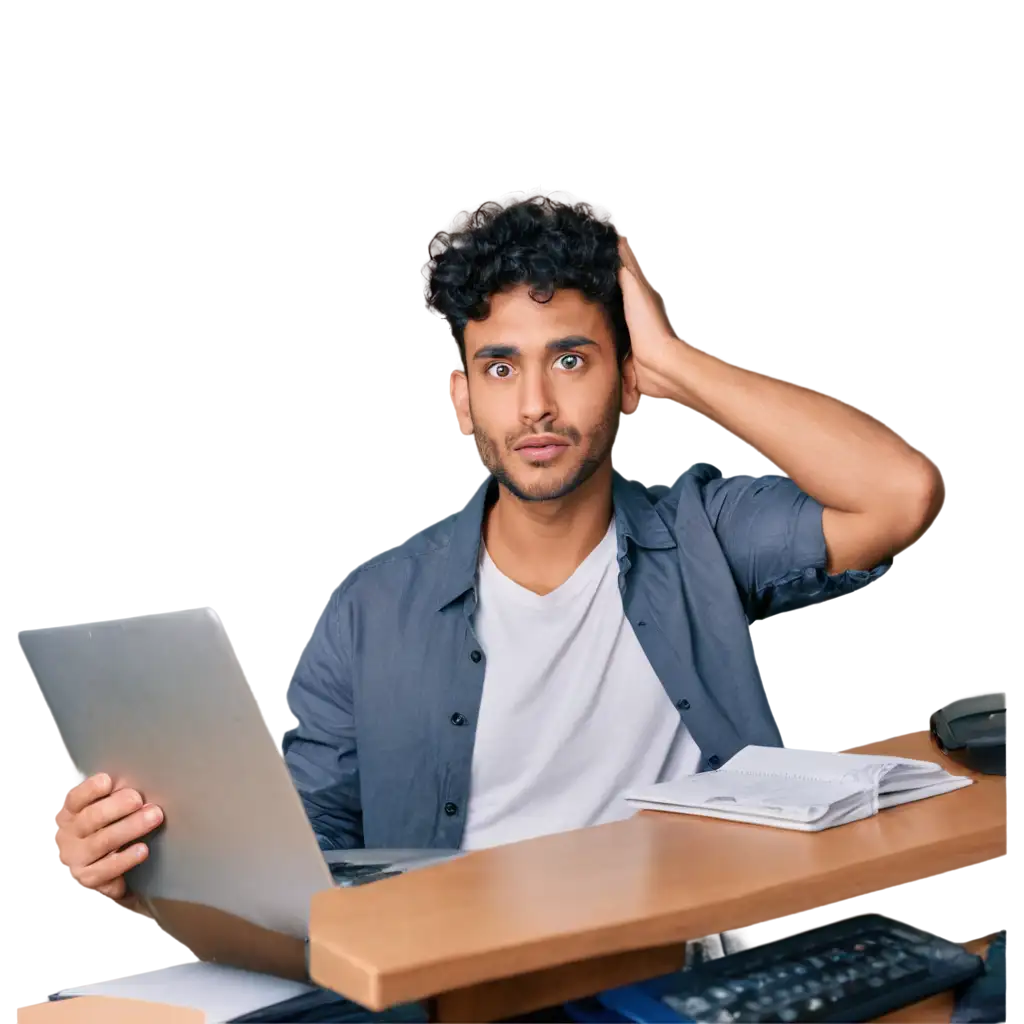 ConfPNG-Image-SEO-Analysisused-Indian-Man-with-Receipts-and-Calculator-PNG-Capturing-the-Struggle-of-Understanding-Accounts
