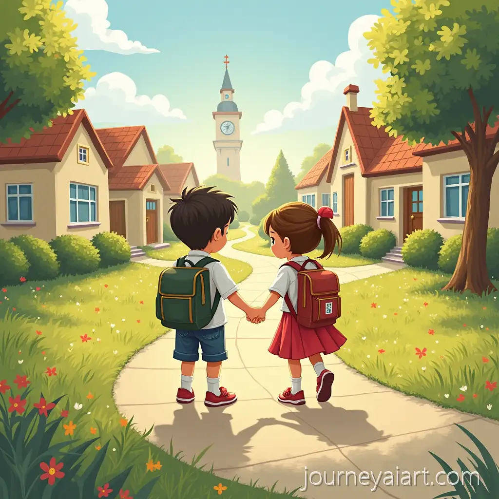 Excited-Children-on-Their-First-Day-at-School-in-Colorful-Classroom