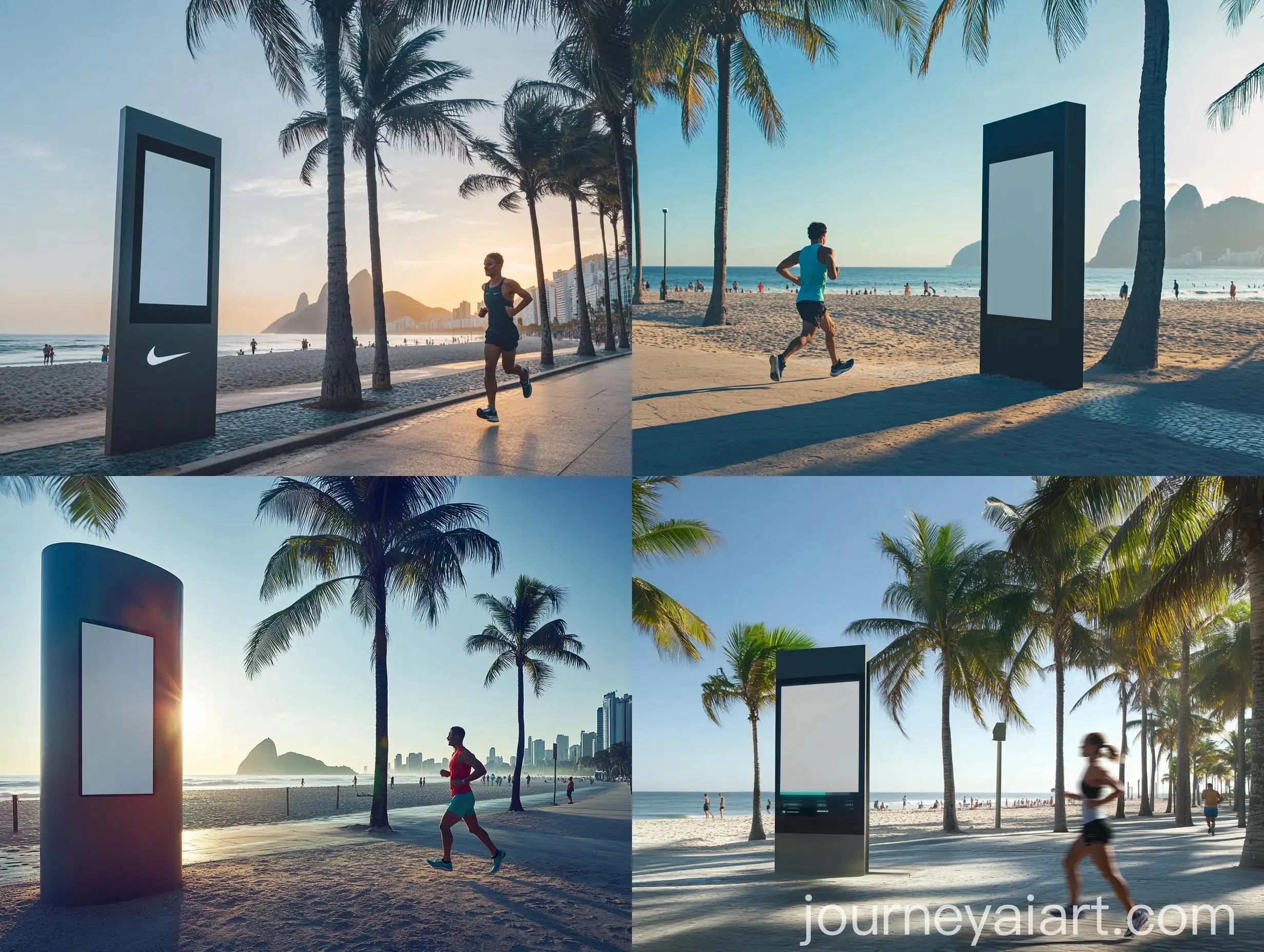 Nike-Runner-Interactive-Totem-on-Brazilian-Beach-Promenade