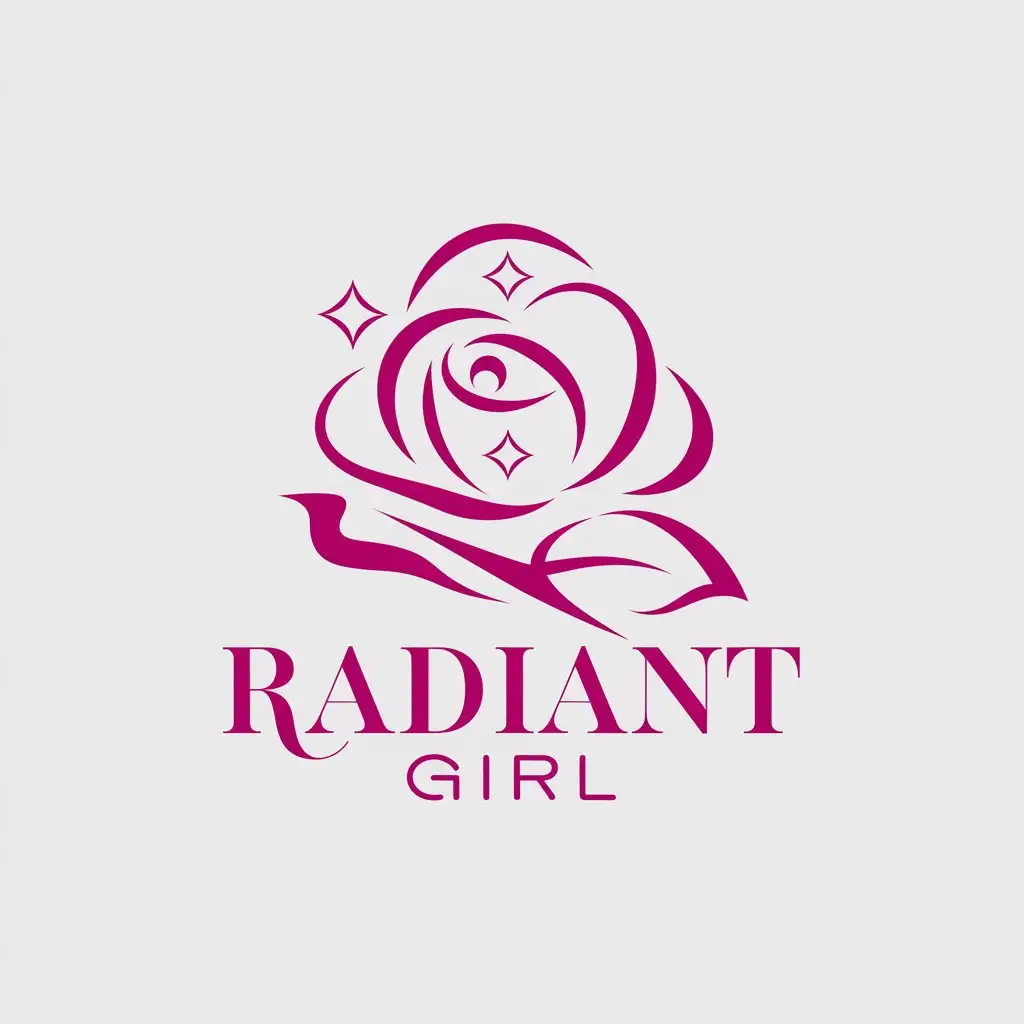 LOGO-Design-for-Radiant-Girl-Elegant-Roses-and-Diamonds-Symbolizing-Beauty-Spa-Industry