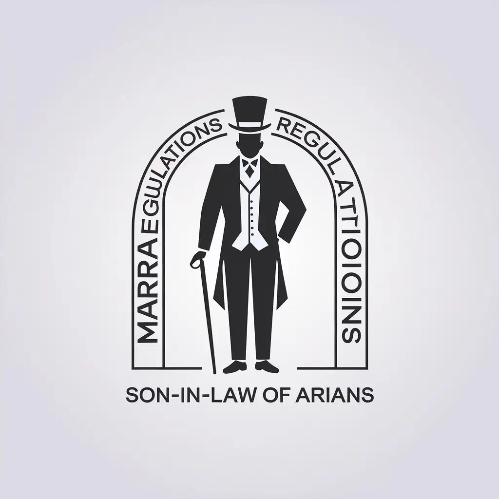 LOGO-Design-For-Marriage-Regulations-Soninlaw-of-Arians-Minimalistic-Groom-Symbol-on-Clear-Background