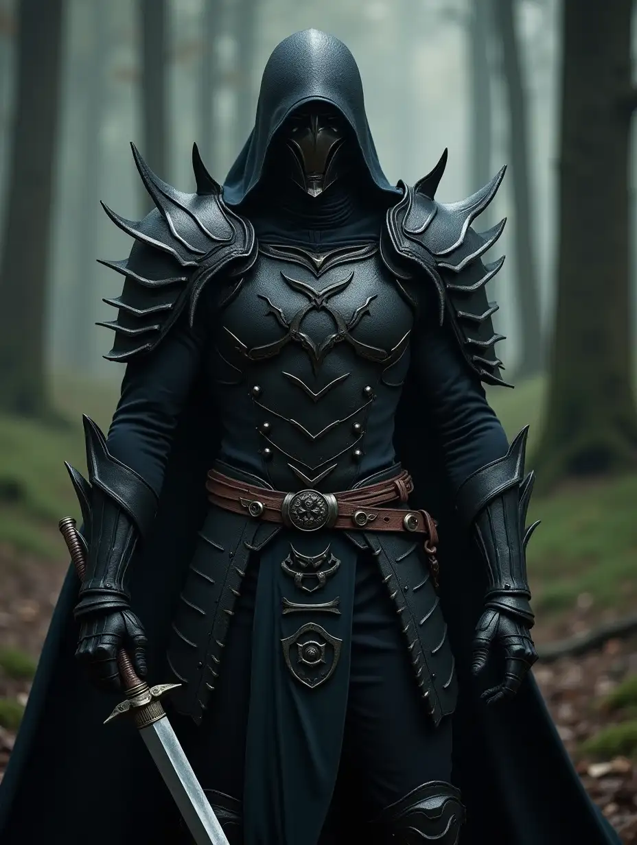 Kamenrider dark, realistic, full body, full armor, dark forest