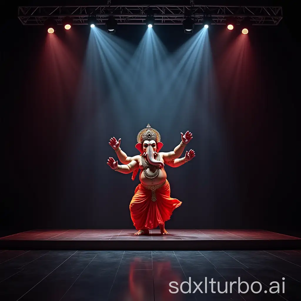 Ganesha-Dancing-on-Stage-with-Truss-Lighting