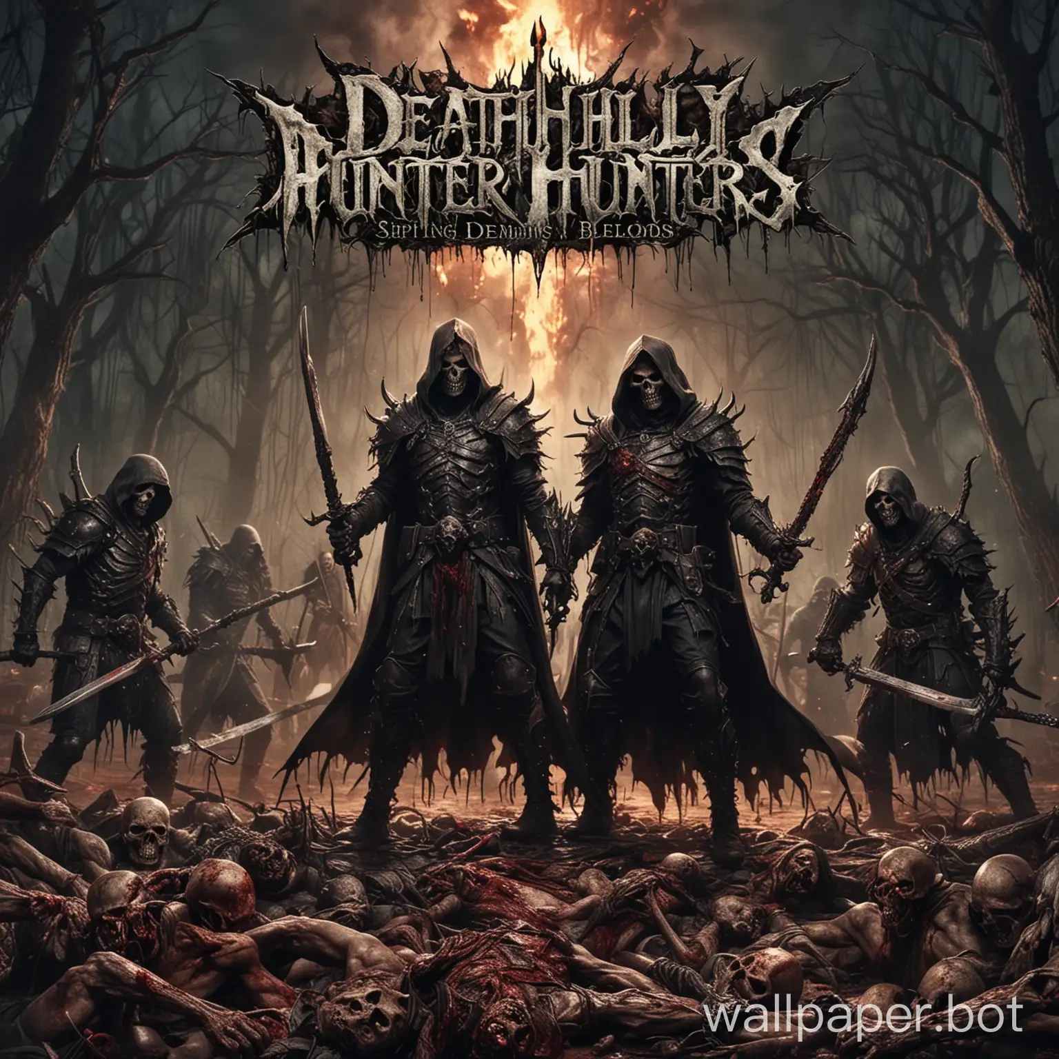 deathly hunters metal album cover spilling enemies blood