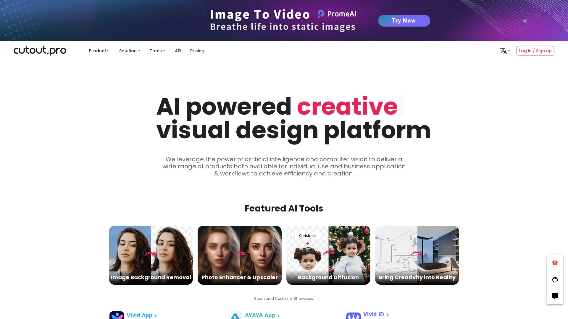 AI-powered platform for seamless visual content creation.