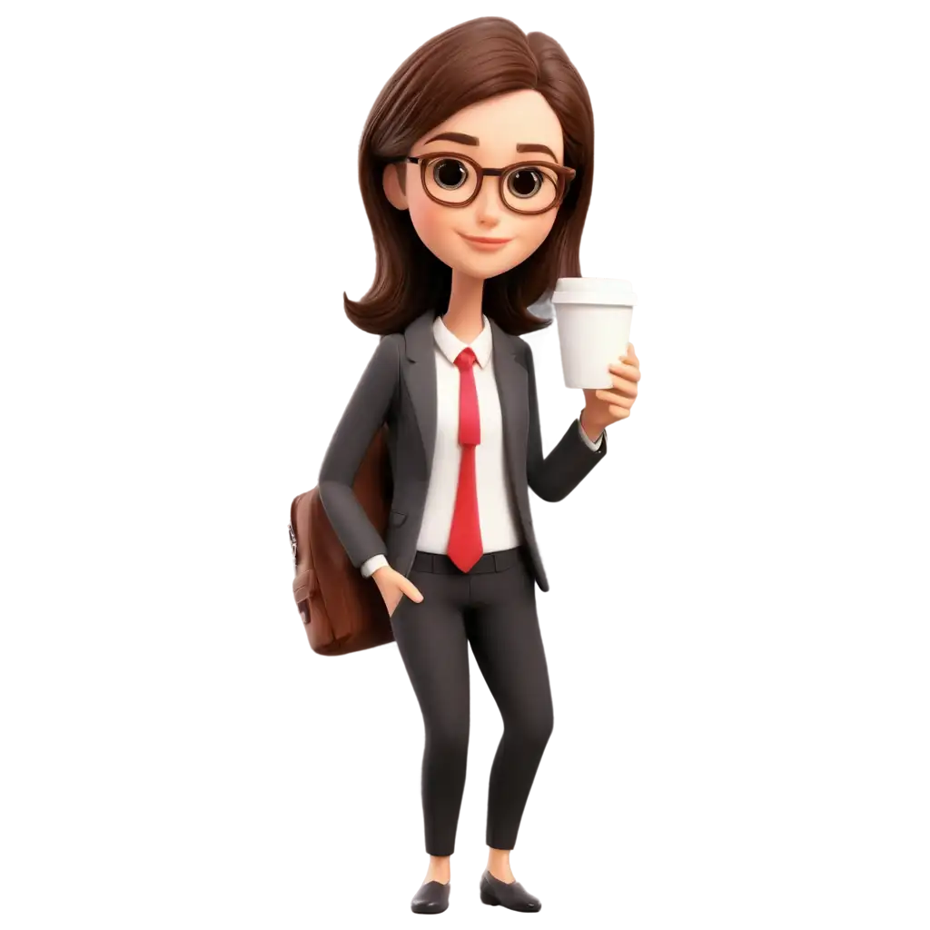 Cute-Teacher-with-Coffee-Cartoon-PNG-HighQuality-Image-for-Versatile-Use