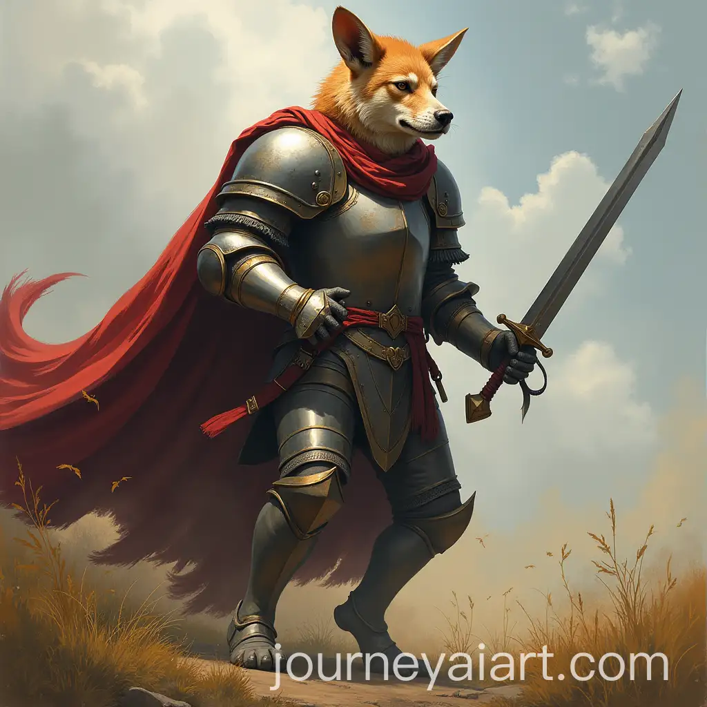 Meme-Animal-Warrior-Knight-with-Sword-in-Battle-Pose