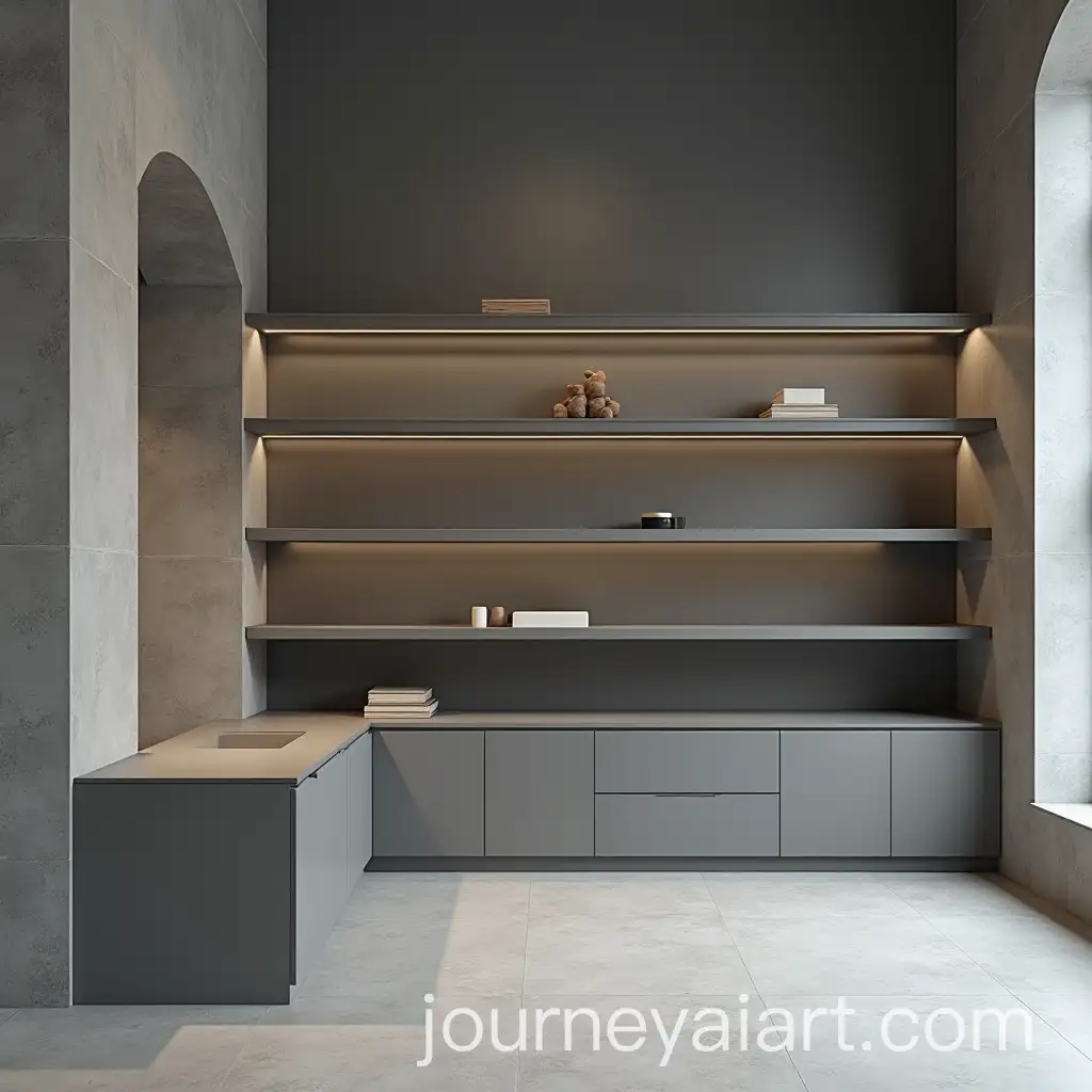 Empty-Shop-Shelves-in-Grey-Tones-Realistic-Scene