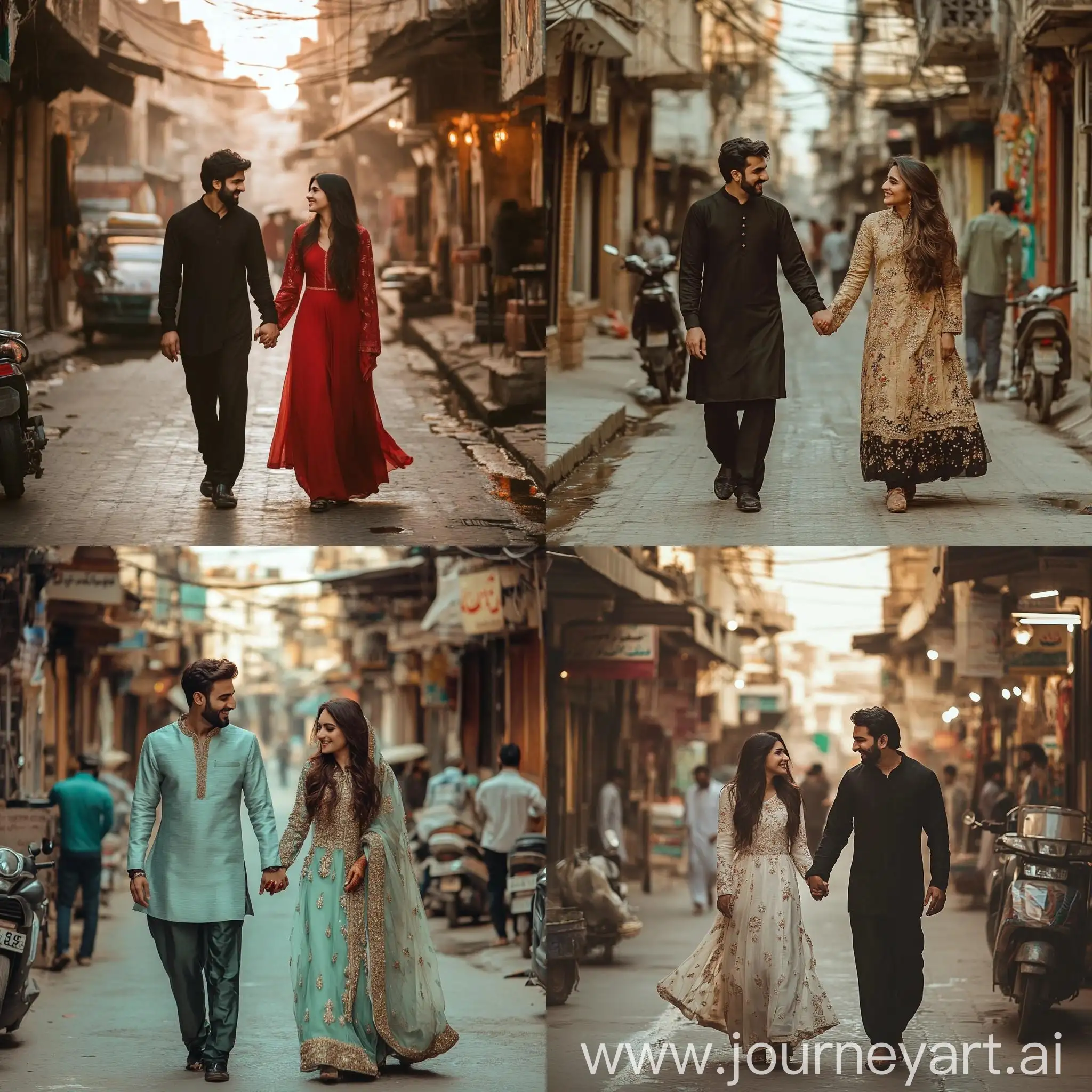 Pakistani-Couple-Holding-Hands-Roaming-Lahore-Streets